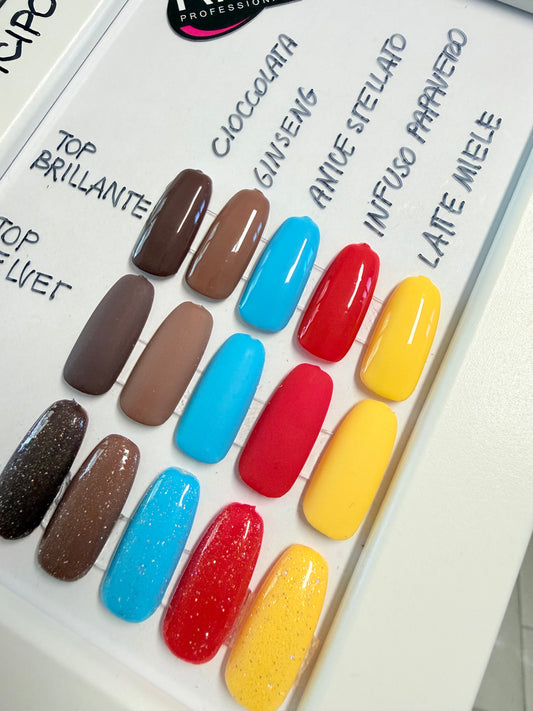 🌸 Collezione: Primavera in Ritardo Smalto Gel : 5 colori + 3 sigillanti (15ml)